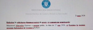 ACASA NE-A SCRIS MINISTERUL AFACERILOR EXTERNE